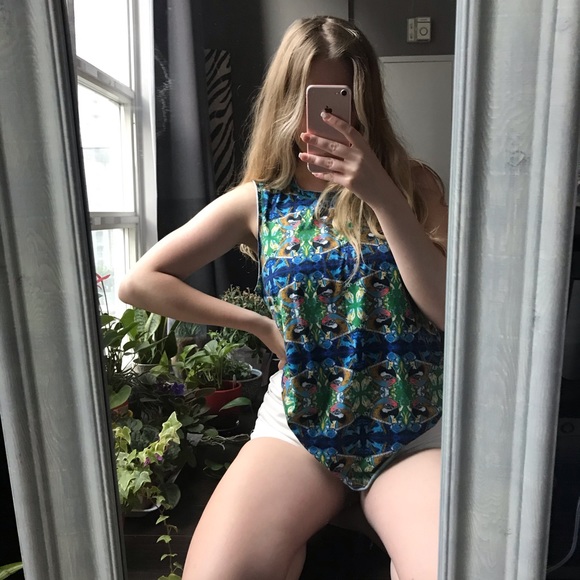 🦋3/50$ Sam Edelman tropical parrot tank sz M - Picture 8 of 9